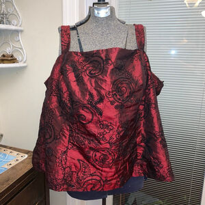 Women's R&M Richards Plus 2X Red & Black Paisley Tank Top